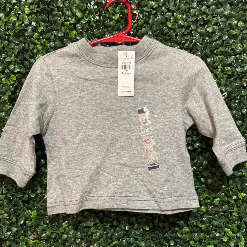 🔥5/$25🔥THE CHILDREN'S PLACE 6-9MOS BABY BOY'S CREW NECK LONG SLEEVE TEE TOP